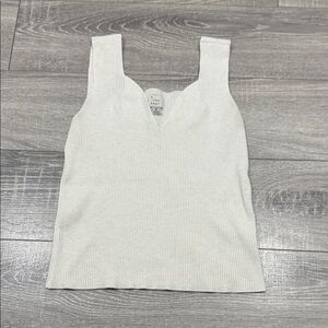 a new day Cream Ribbed Tank Top